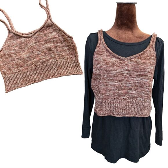 Urban Outfitters marled sweater vest tank cropped size l - Picture 2 of 8